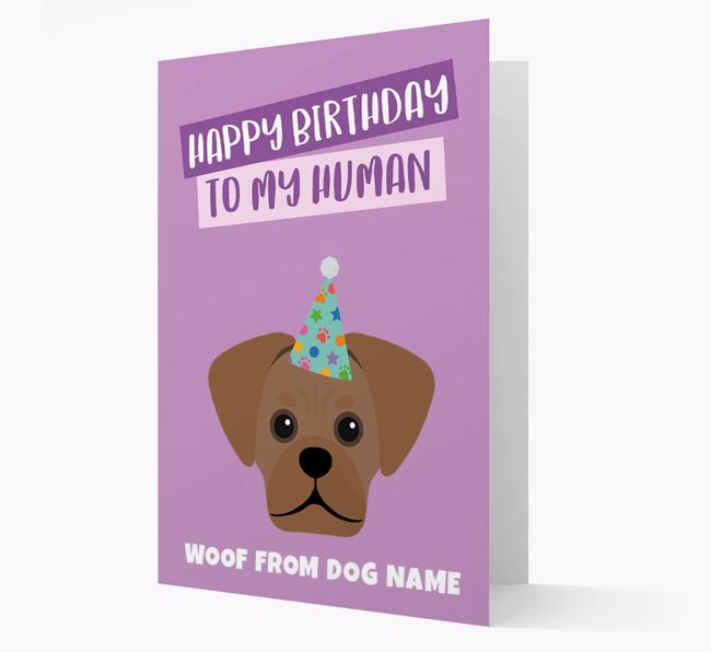 Personalised 'Happy Birthday To My Human' Card with {breedCommonName} Icon